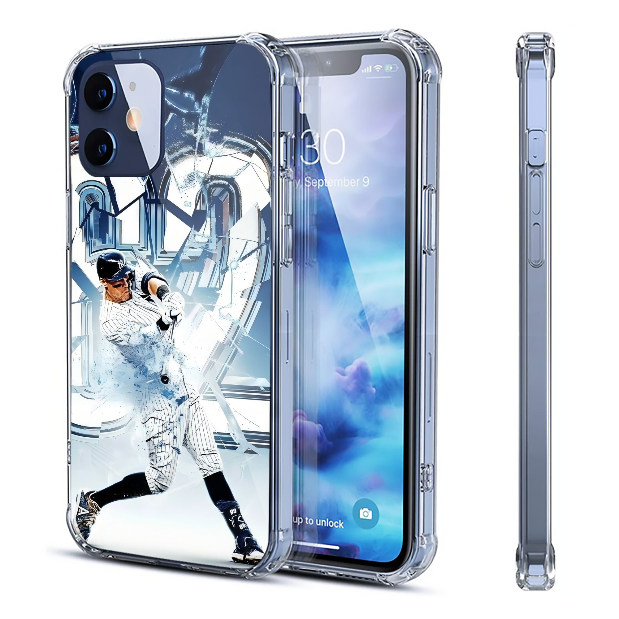 Aaron Judge 62nd Home Run Clear IPhone 12 Case – Soft TPU With UV Print – Enhanced Drop Protection, Precise Fit, Anti-Fingerprint, Customizable Design, Scratch-Resistant, Yellow-Resistant